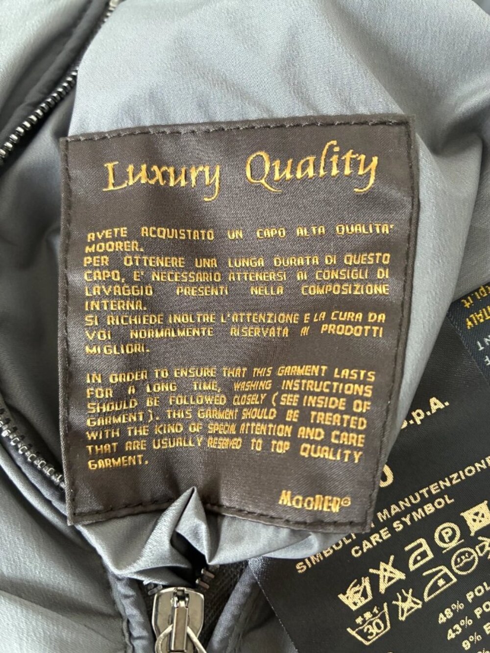 MOORER men's grey windbreaker luxury jacket reversible hooded sz 50 (M) NWOT - Picture 12 of 12